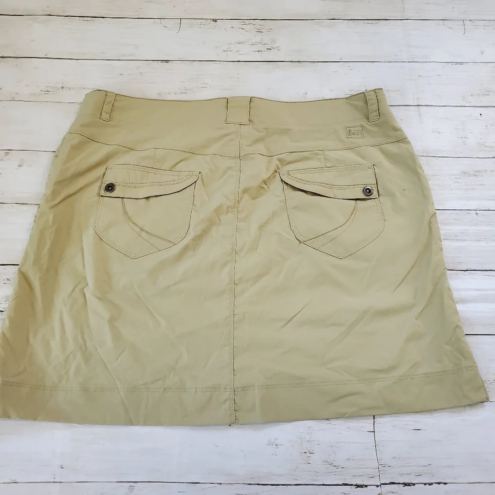 REI khaki nylon‎ spandex hiking outdoor skirt plus size 14